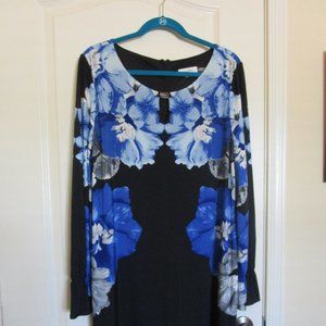 Calvin Klein Black and Cobalt Blue floral dress
